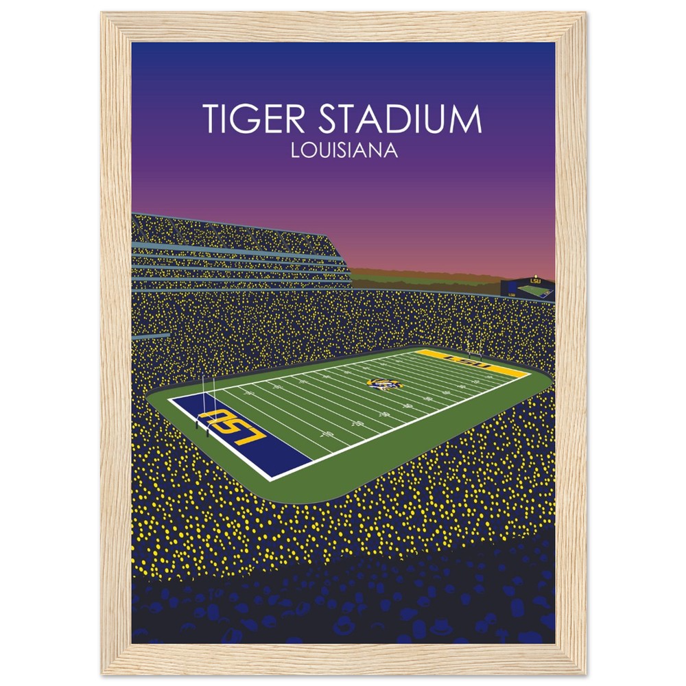 Tiger Stadium Poster | LSU Print | University of Louisiana College Football Stadium Print