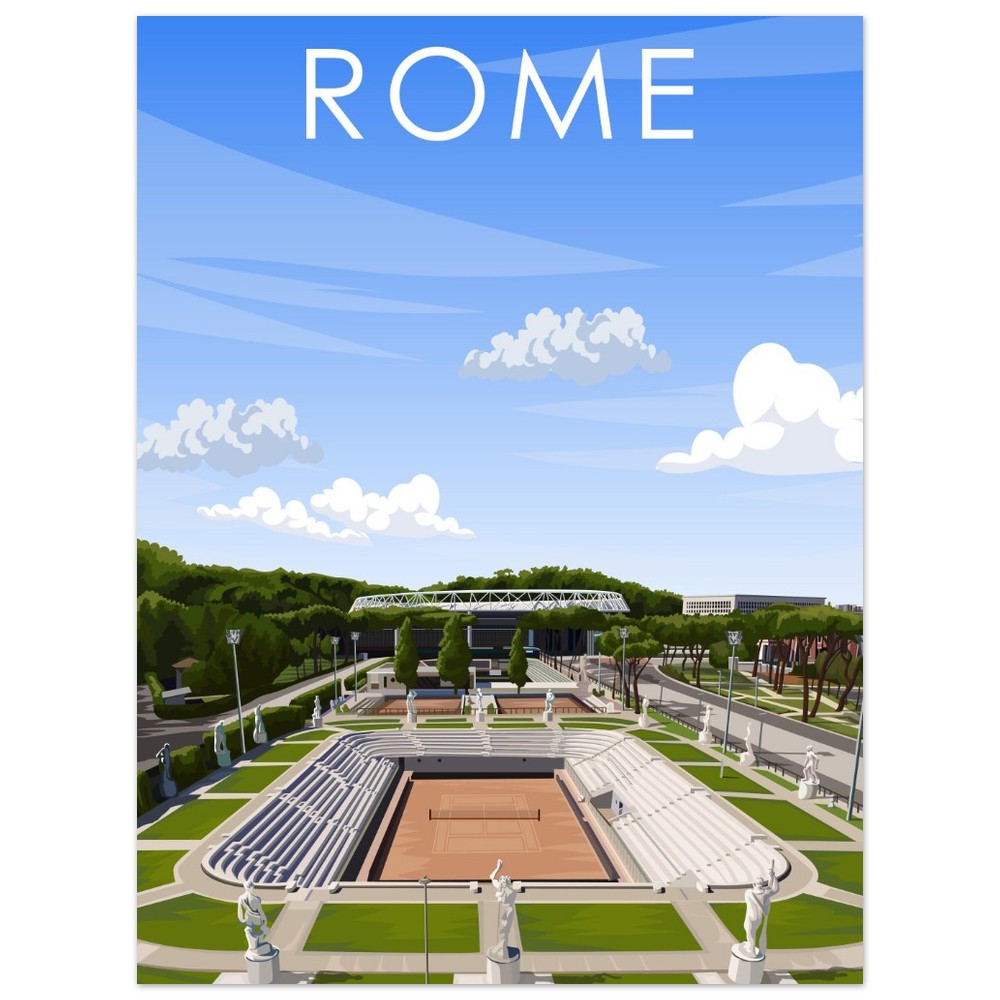 Rome ATP/WTA Masters Pietrangeli Tennis Stadium Poster