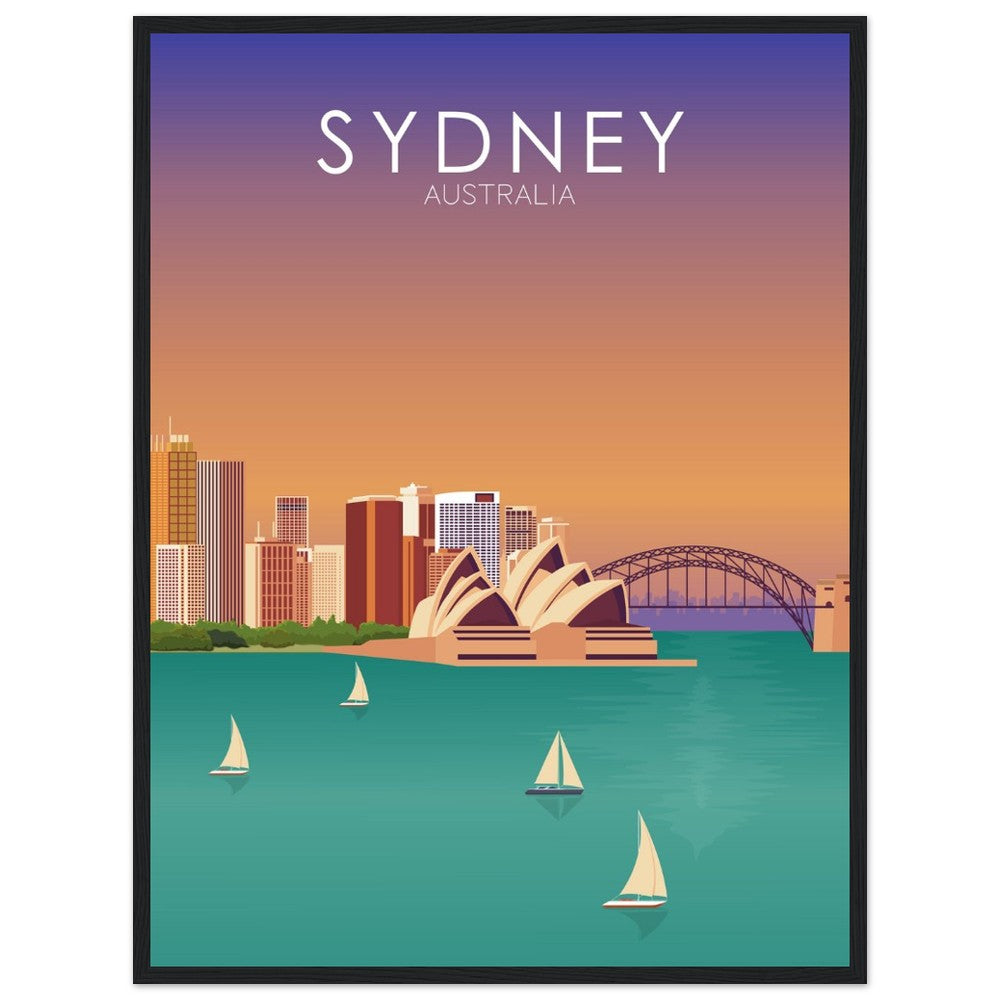 Sydney Poster | Sydney Wall Art | Sydney Sunset Print