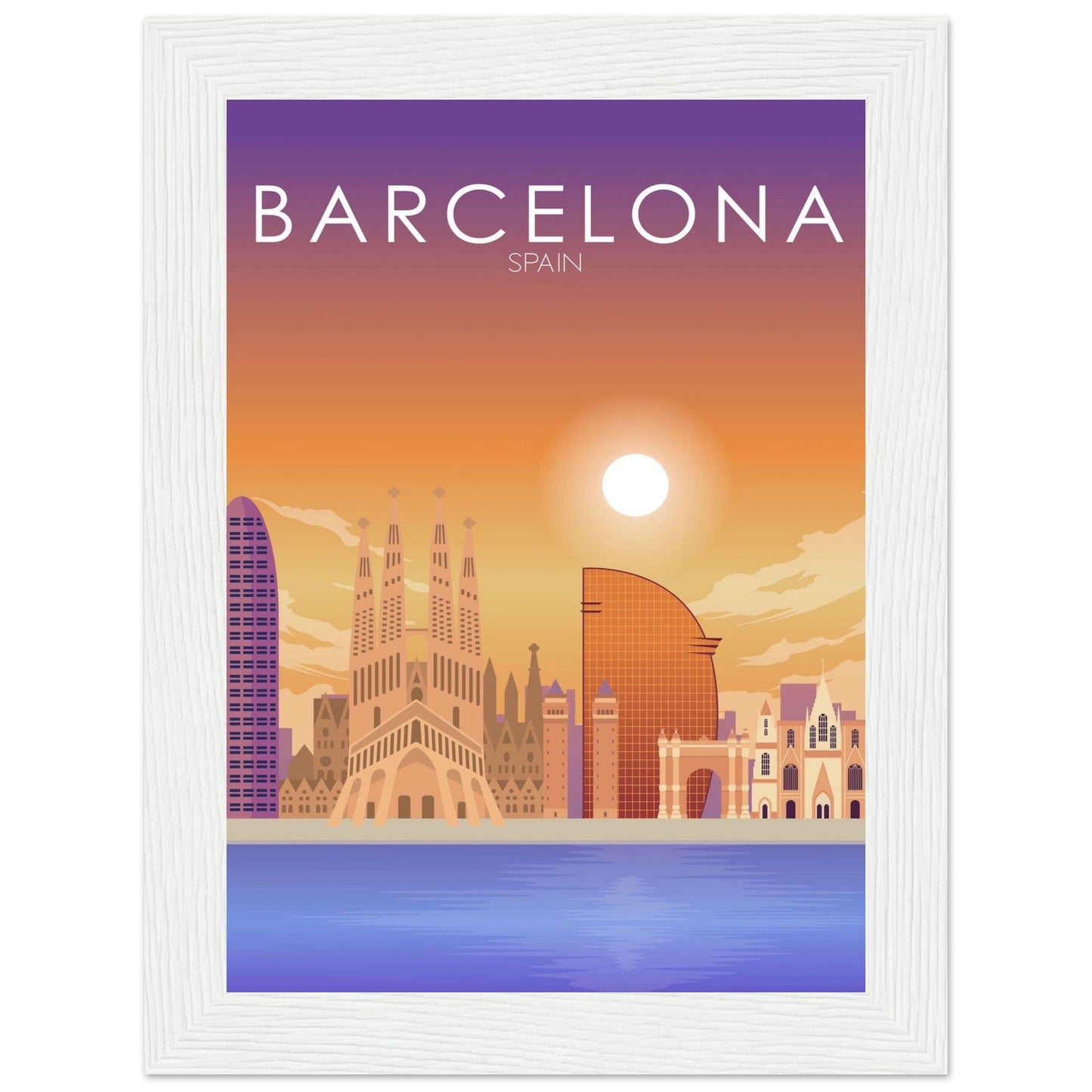 Barcelona Poster | Barcelona Wall Art | Barcelona Sunset Print