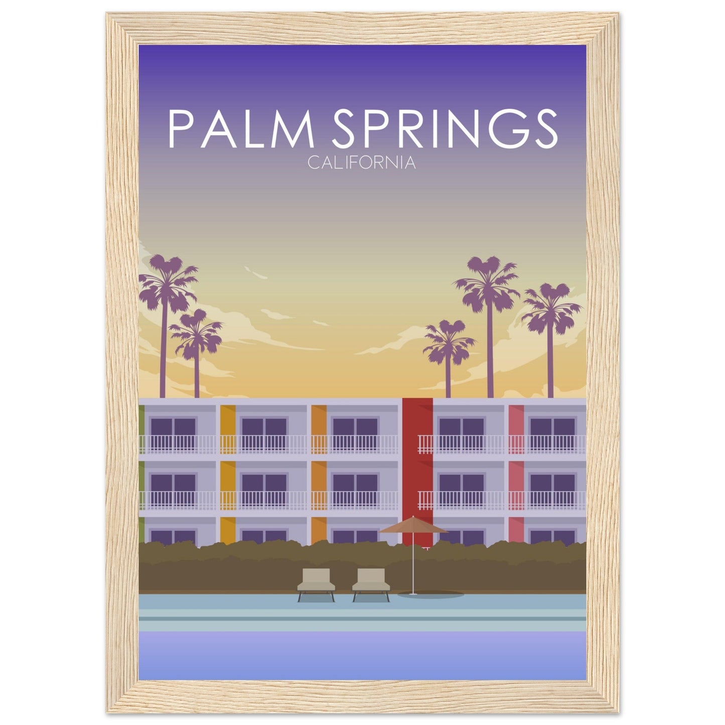 Palm Springs Poster | Palm Springs Wall Art | Palm Springs Sunset Print