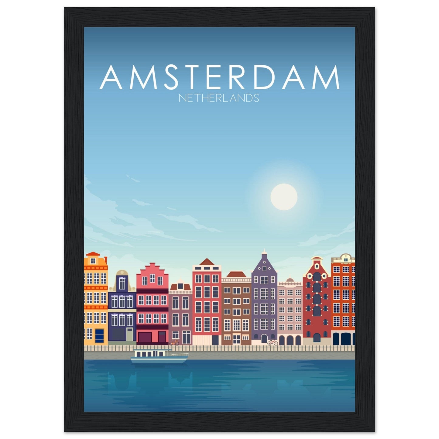 Amsterdam Poster | Amsterdam Wall Art | Amsterdam Daytime Print