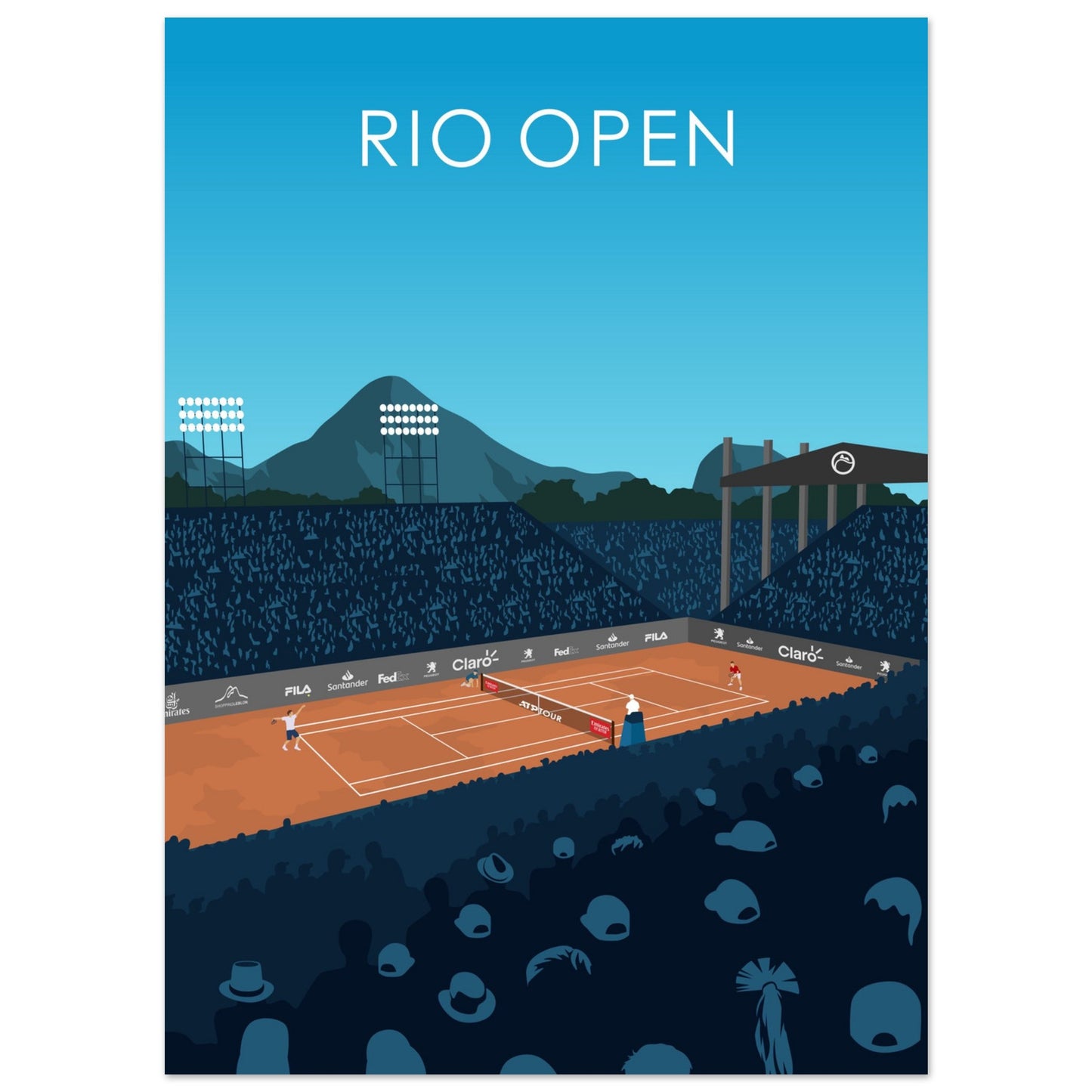 Rio Open ATP 500 Tennis Stadium Poster