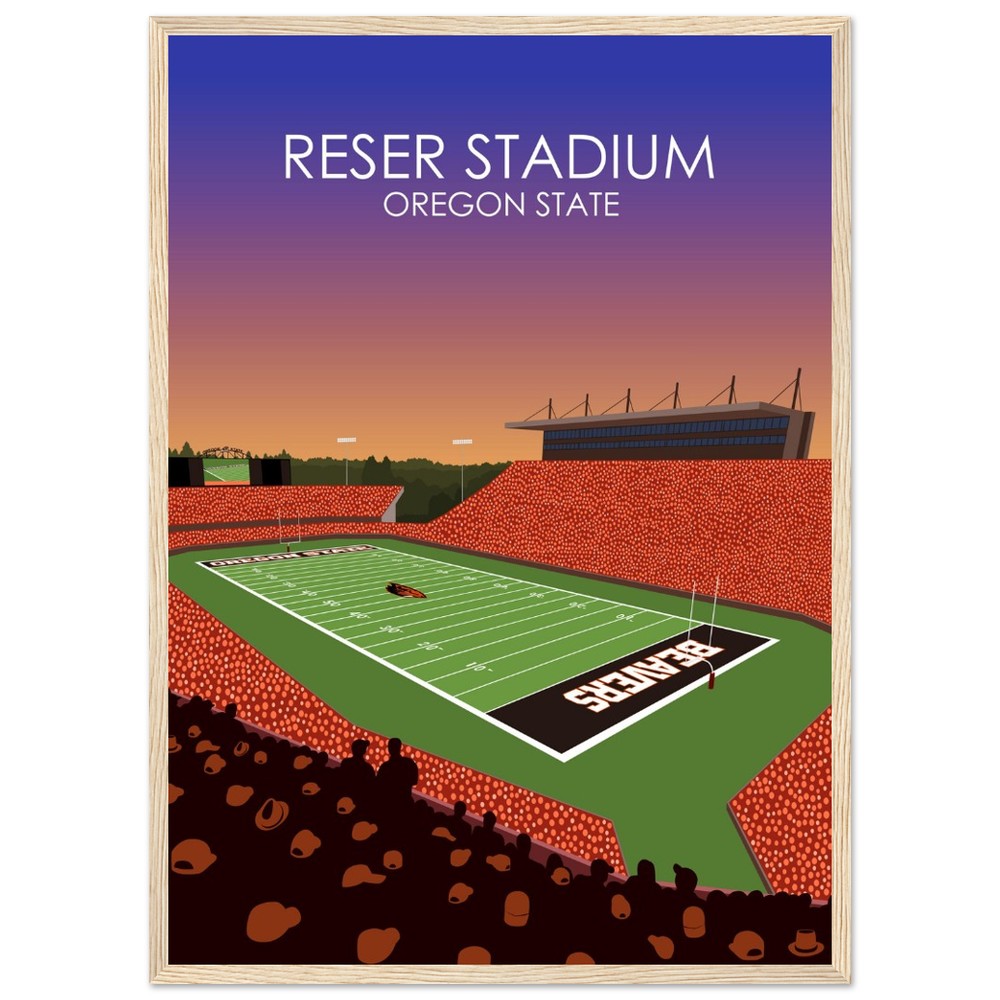 Reser Stadium Poster | University of Oregon State Beavers College Football Stadium Print