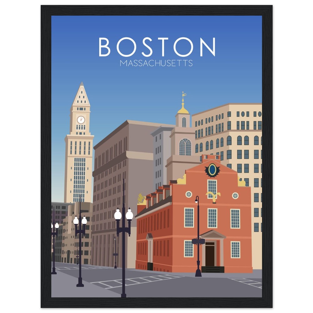 Boston Poster | Boston Wall Art | Boston Daytime Print