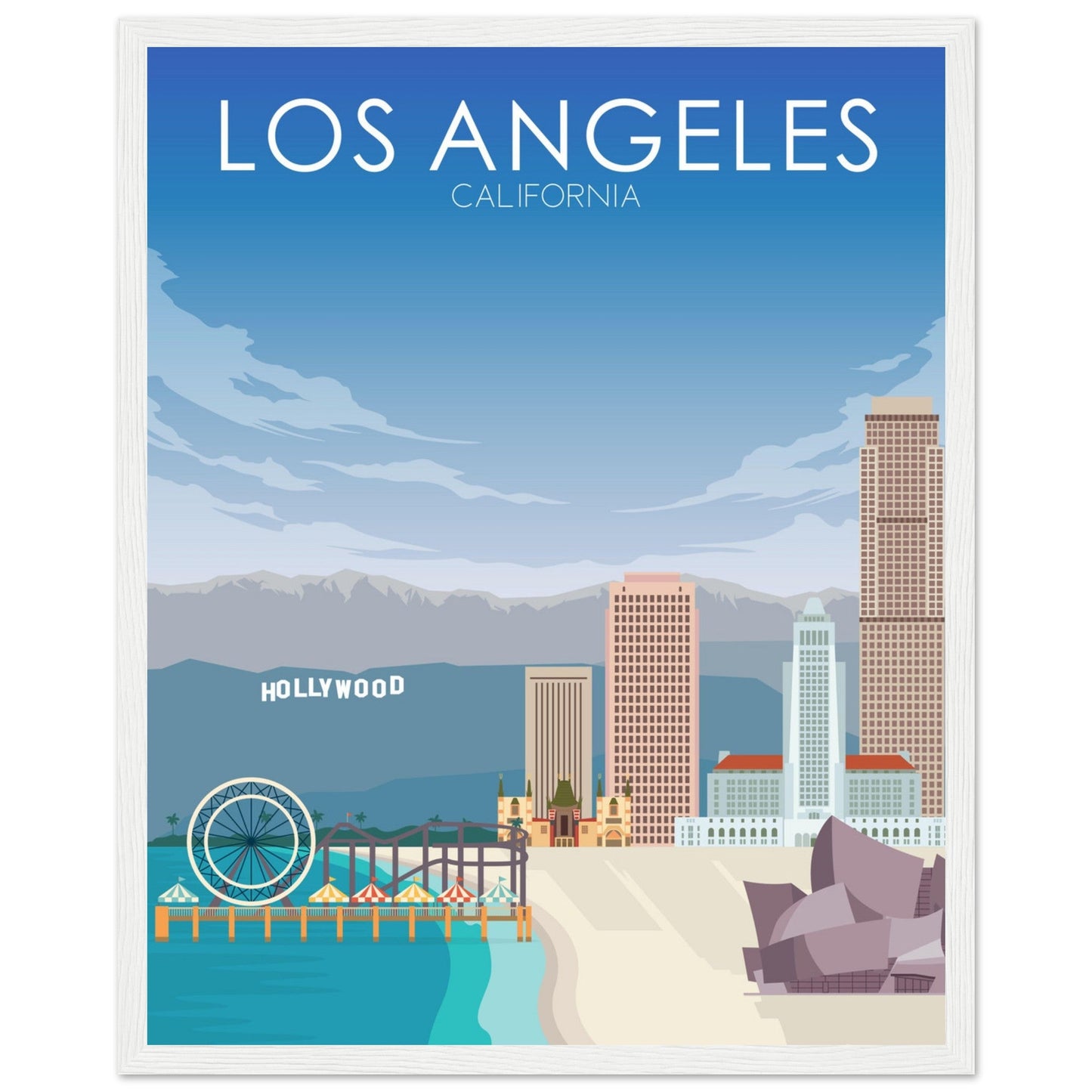 Los Angeles Poster | Los Angeles Wall Art | Los Angeles Daytime Print