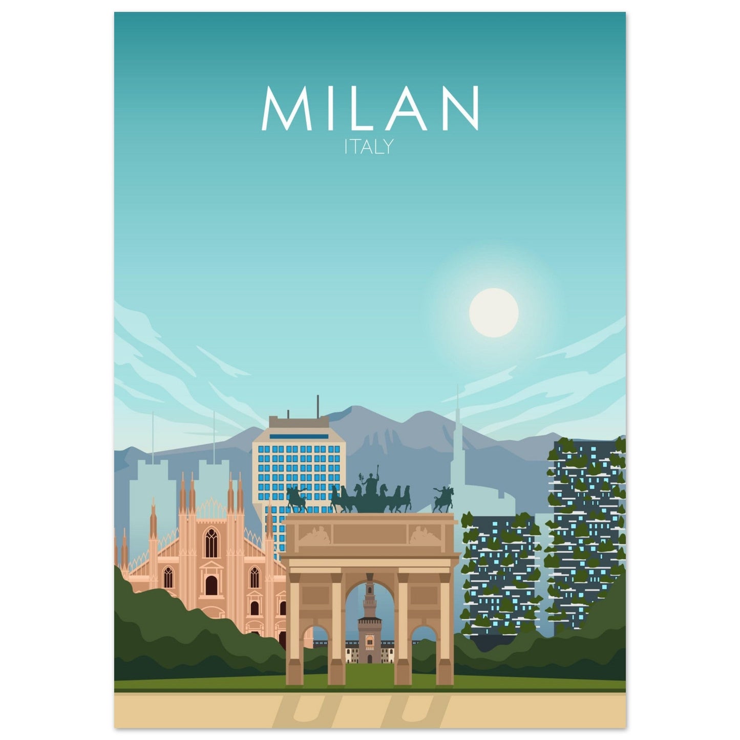 Milan Poster | Milan Wall Art | Milan Daytime Print