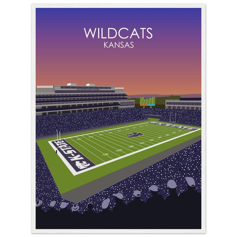 Bill Snyder Family Football Stadium Poster | University of Kansas State Wildcats College Football Stadium Print