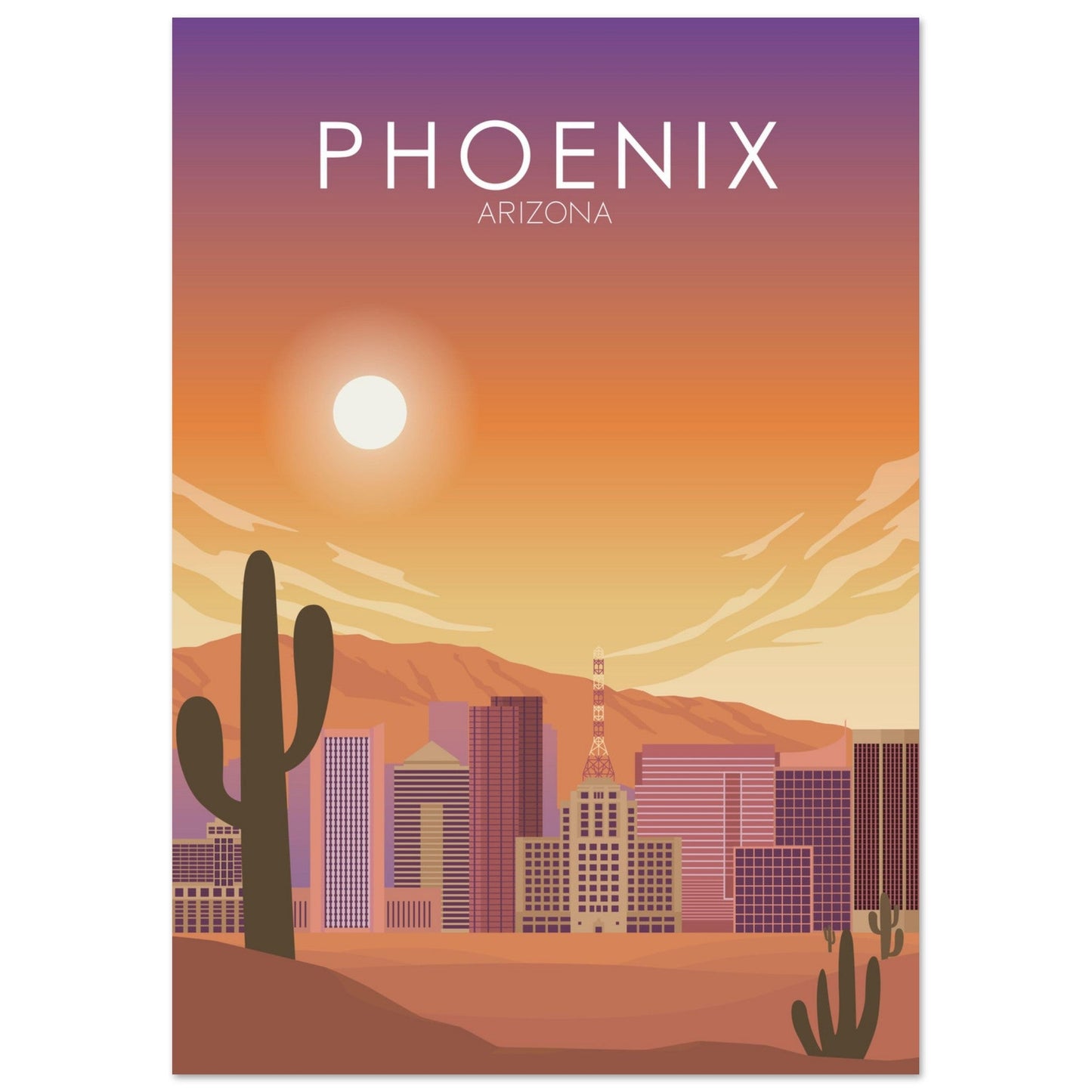 Phoenix Poster | Phoenix Wall Art | Phoenix Sunset Print