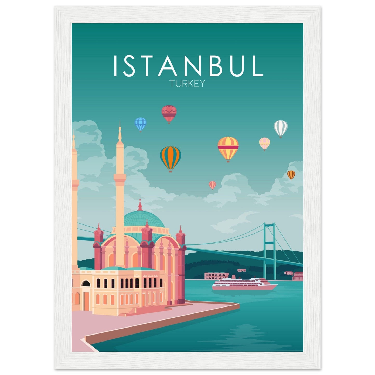 Istanbul Poster | Istanbul Wall Art | Istanbul Pastel Print