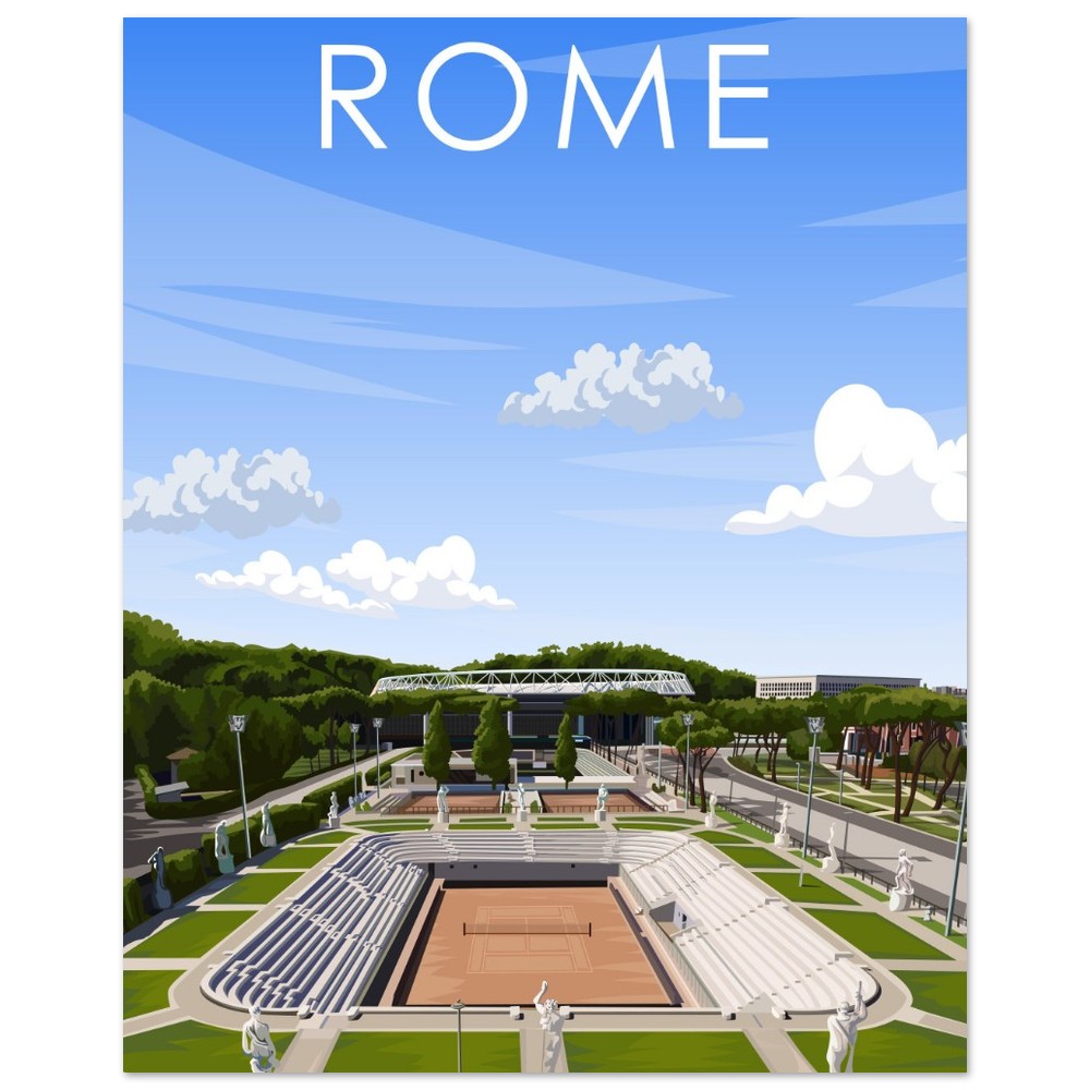 Rome ATP/WTA Masters Pietrangeli Tennis Stadium Poster
