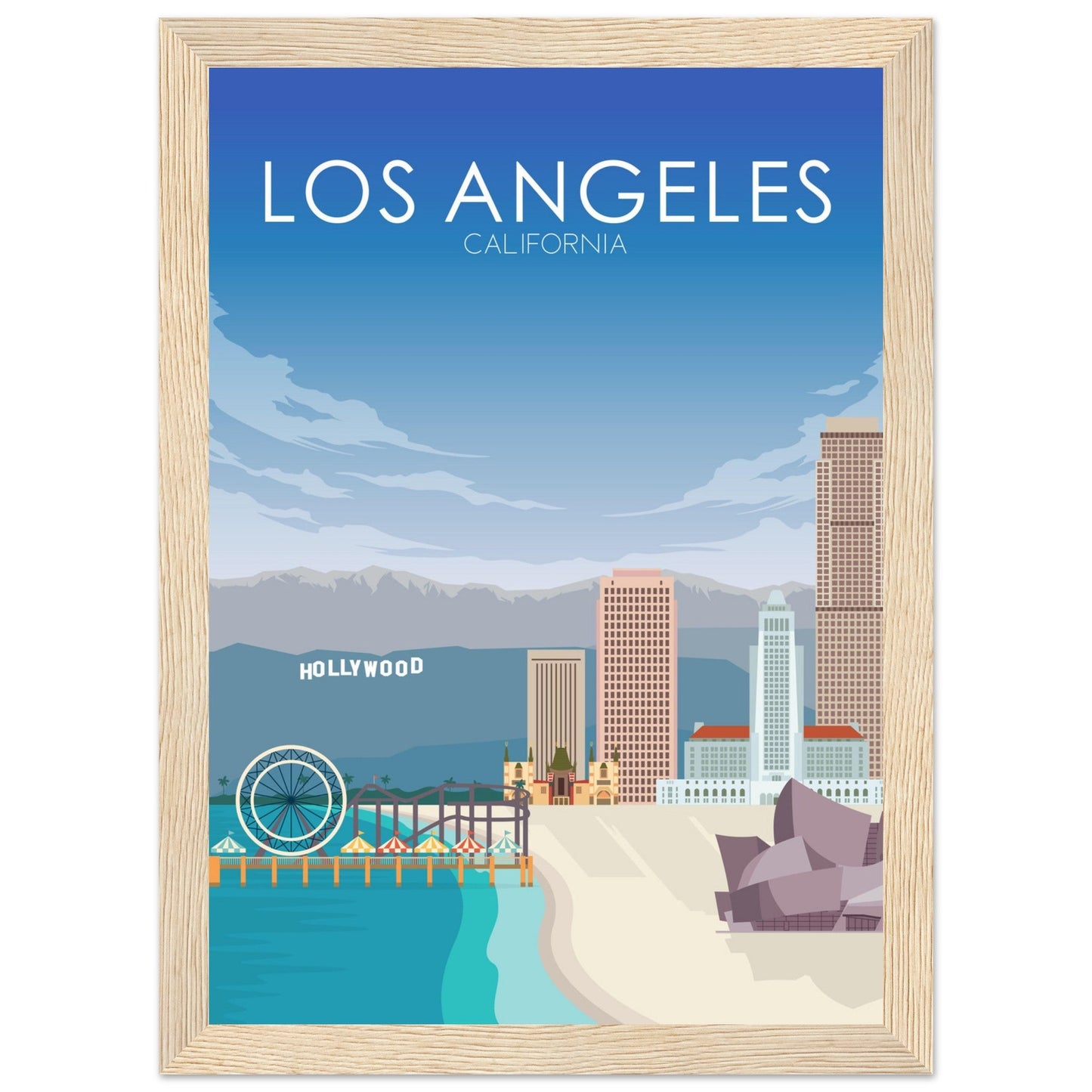 Los Angeles Poster | Los Angeles Wall Art | Los Angeles Daytime Print