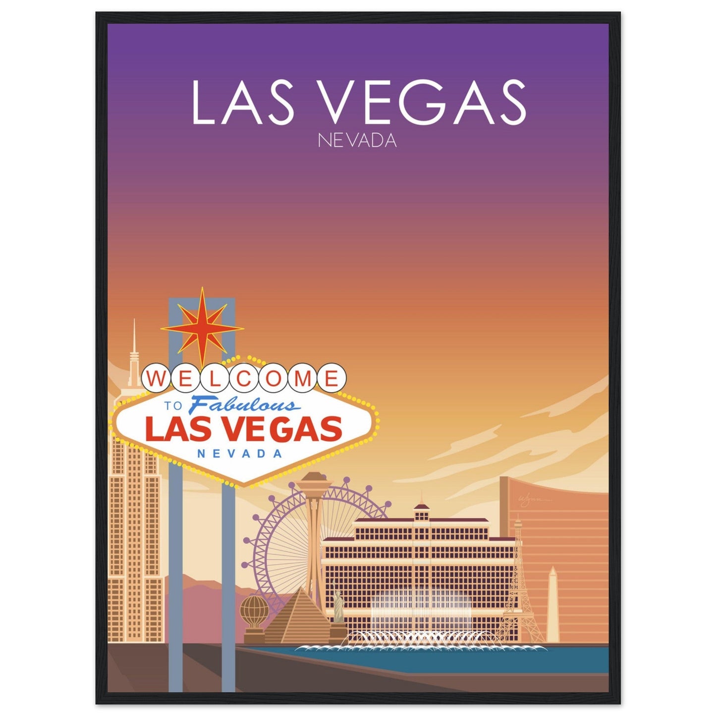 Las Vegas Poster | Las Vegas Wall Art | Las Vegas Sunset Print