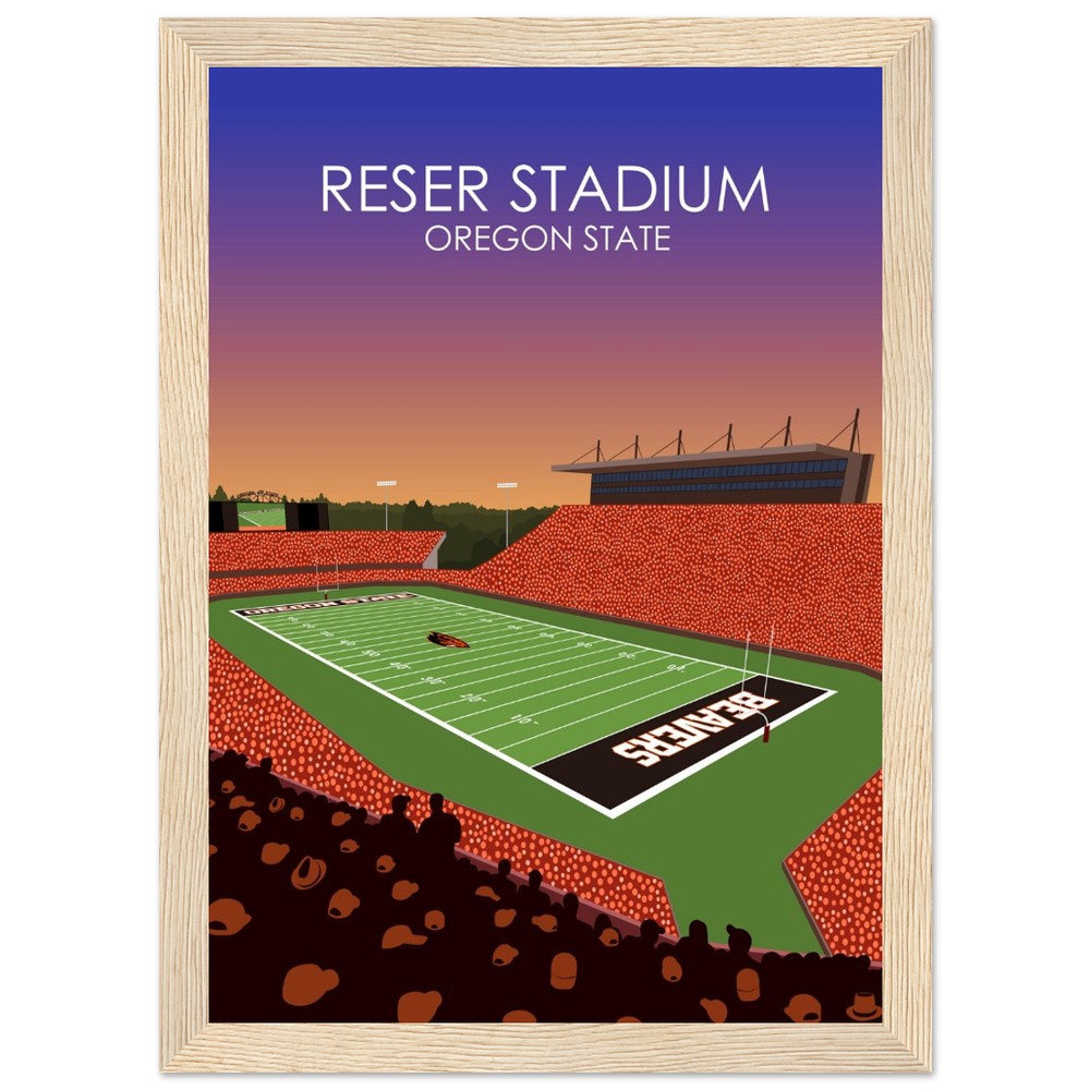 Reser Stadium Poster | University of Oregon State Beavers College Football Stadium Print