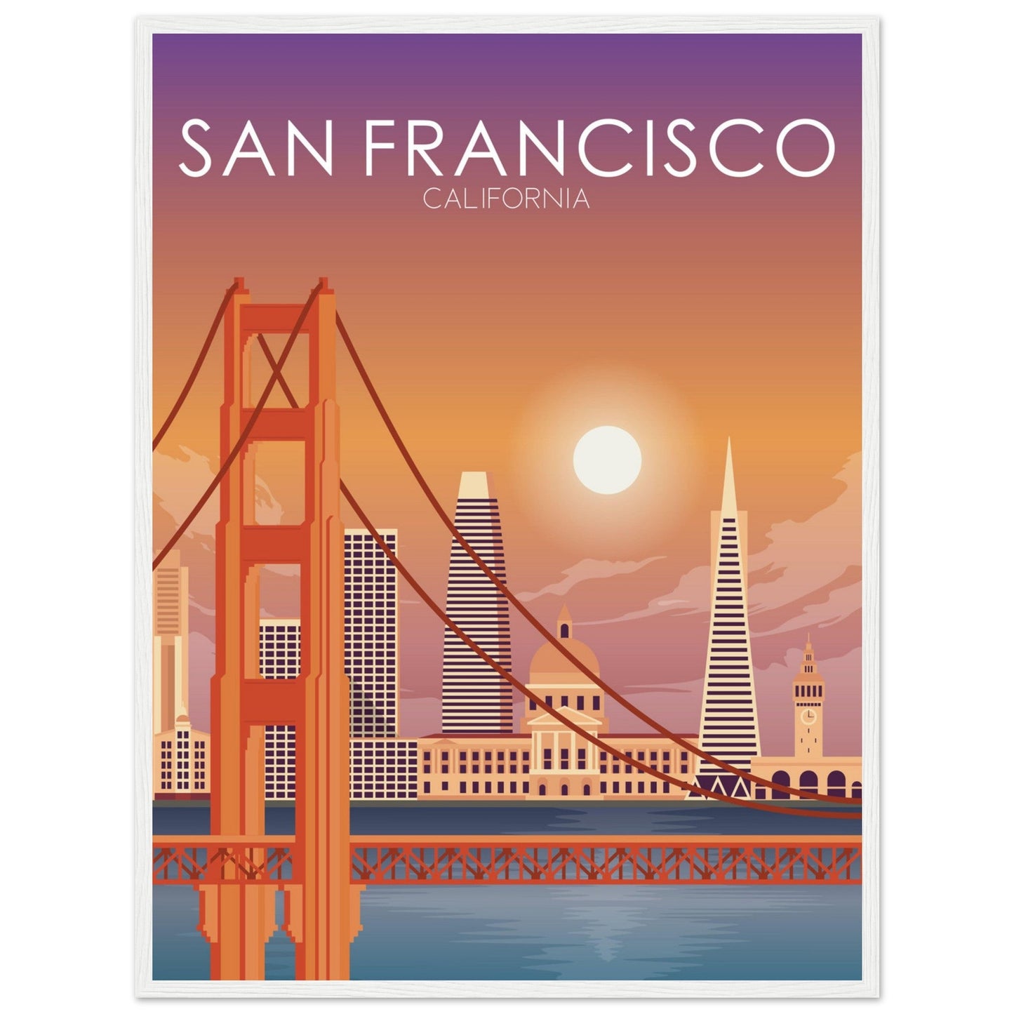 San Francisco Poster | San Francisco Wall Art | San Francisco Sunset Print