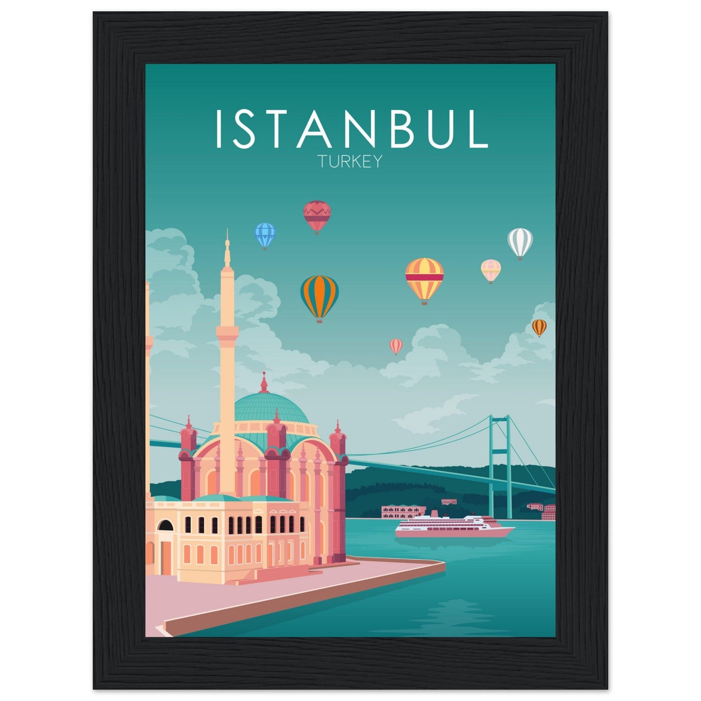 Istanbul Poster | Istanbul Wall Art | Istanbul Pastel Print
