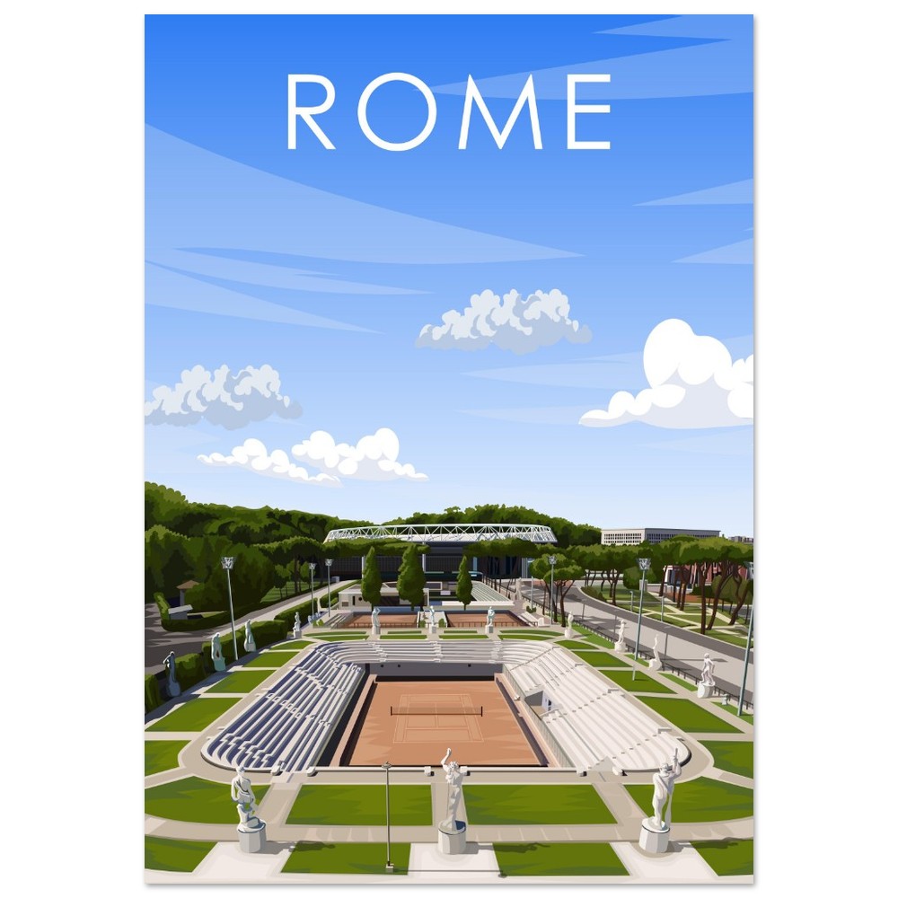 Rome ATP/WTA Masters Pietrangeli Tennis Stadium Poster