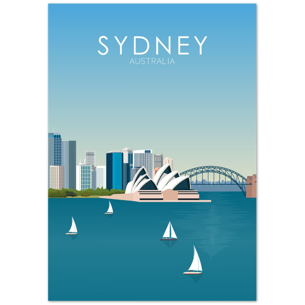 Sydney Poster | Sydney Wall Art | Sydney Daytime Print