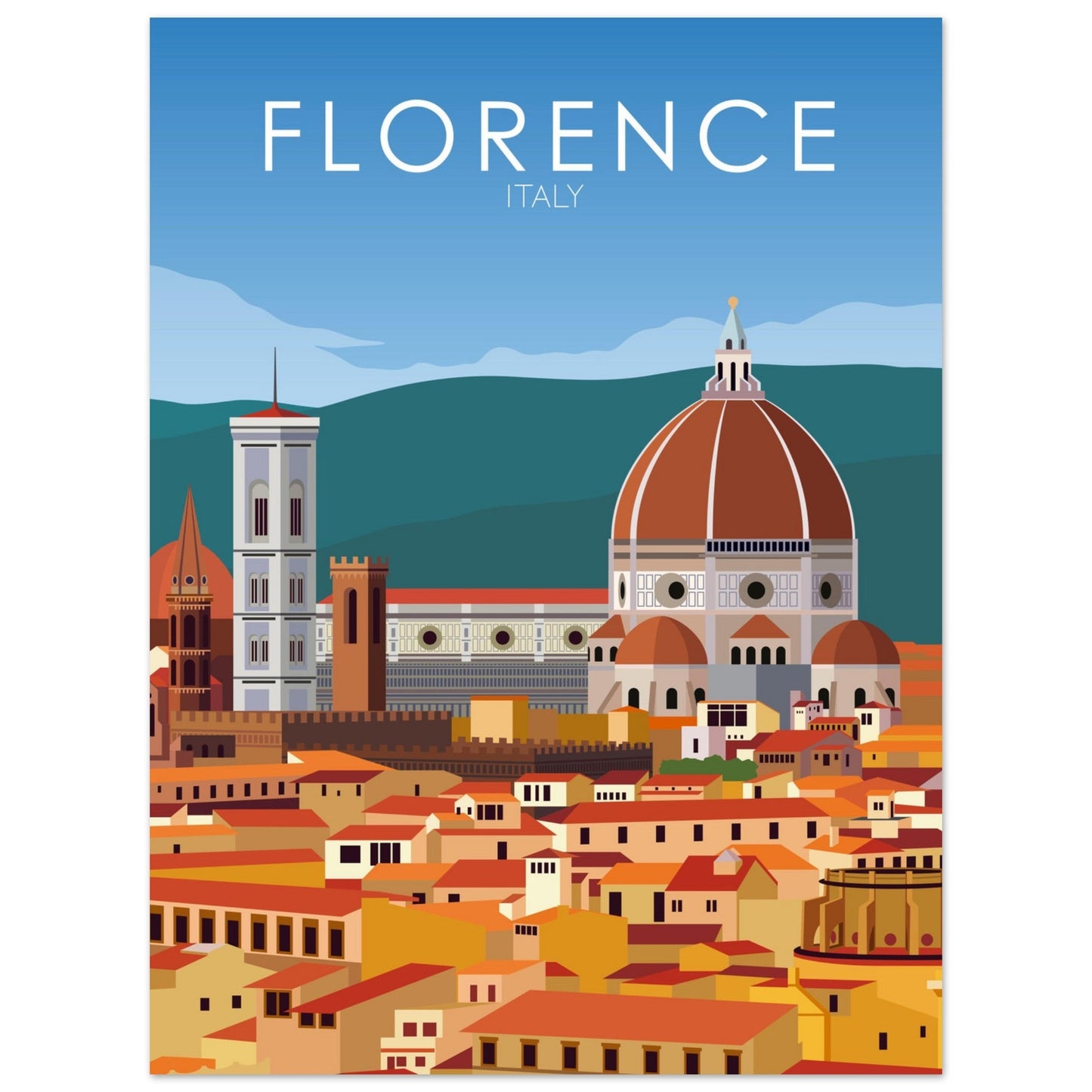 Florence Poster | Florence Wall Art | Florence Daytime Print
