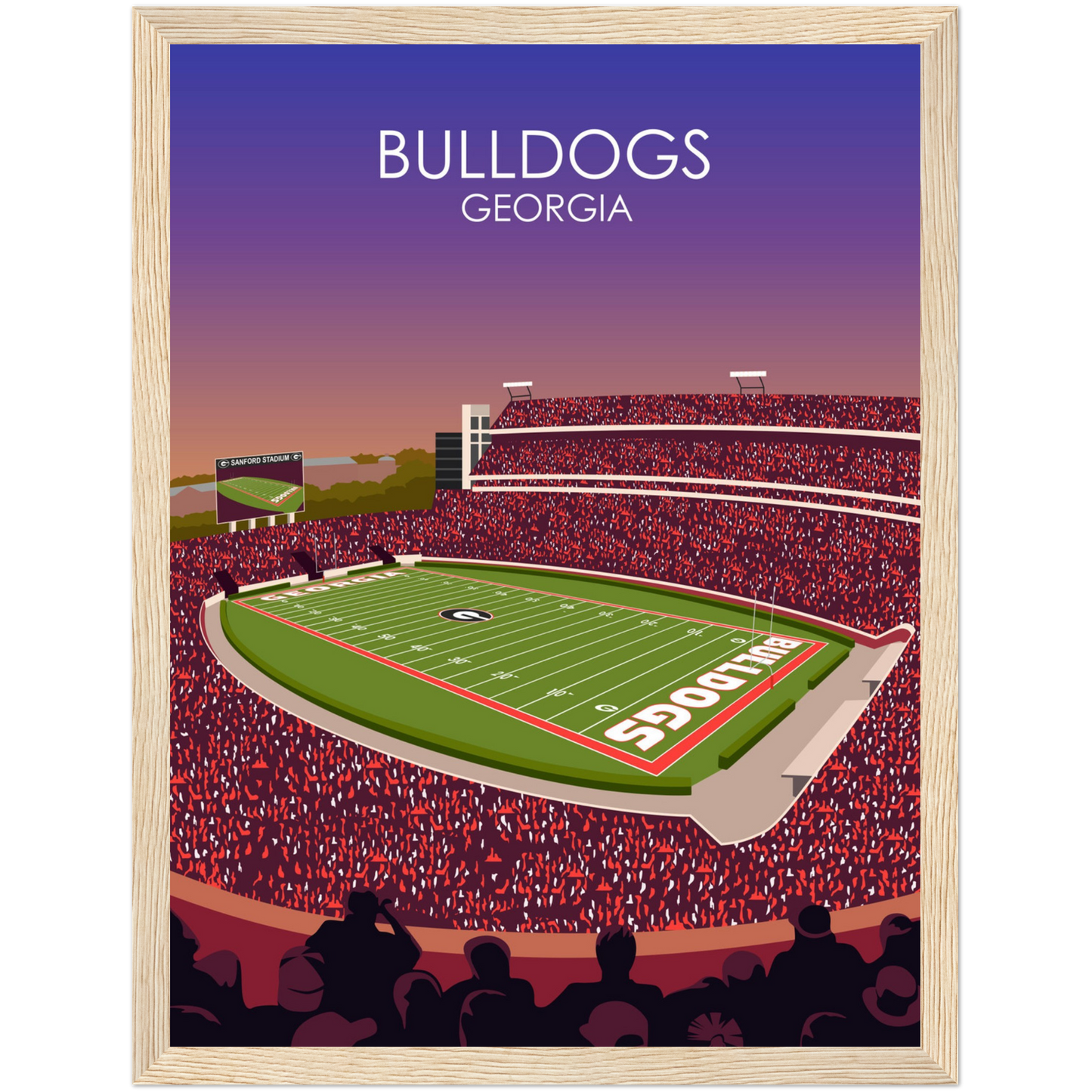 Georgia Bulldogs Poster | Sanford Stadium Poster | University of Georgia College Football Stadium Print