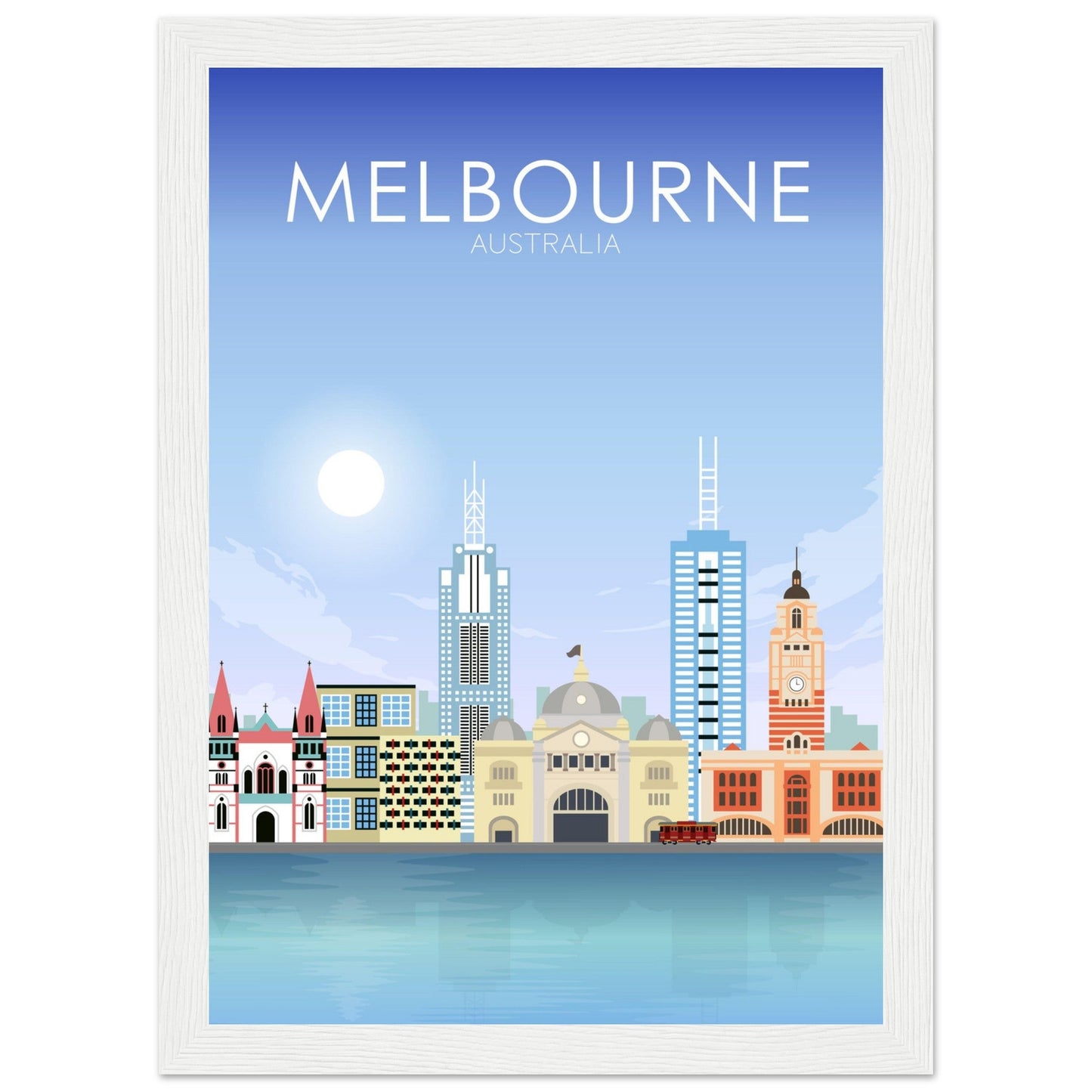 Melbourne Poster | Melbourne Wall Art | Melbourne Daytime Print