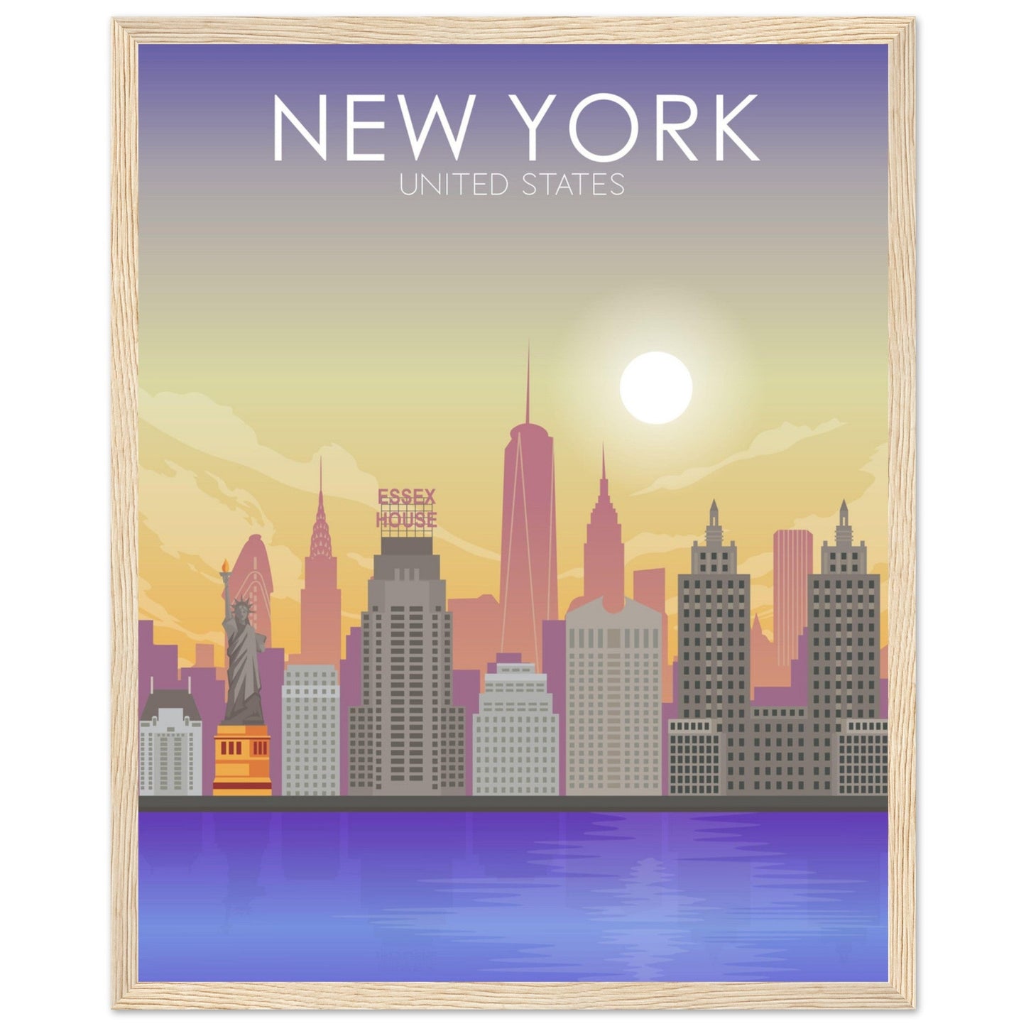 New York Poster | New York Wall Art | New York Sunset Print
