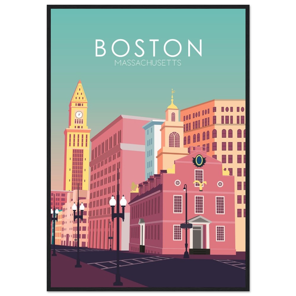 Boston Poster | Boston Wall Art | Boston Pastel Print