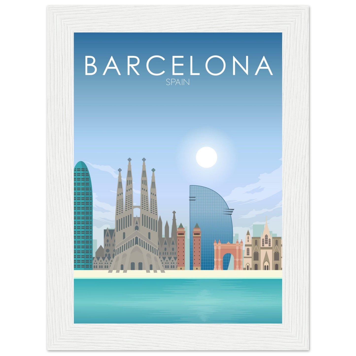 Barcelona Poster | Barcelona Wall Art | Barcelona Daytime Print