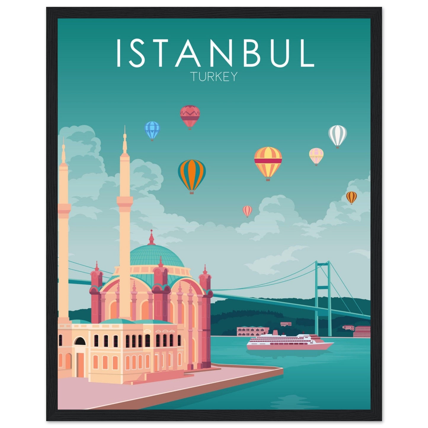 Istanbul Poster | Istanbul Wall Art | Istanbul Pastel Print
