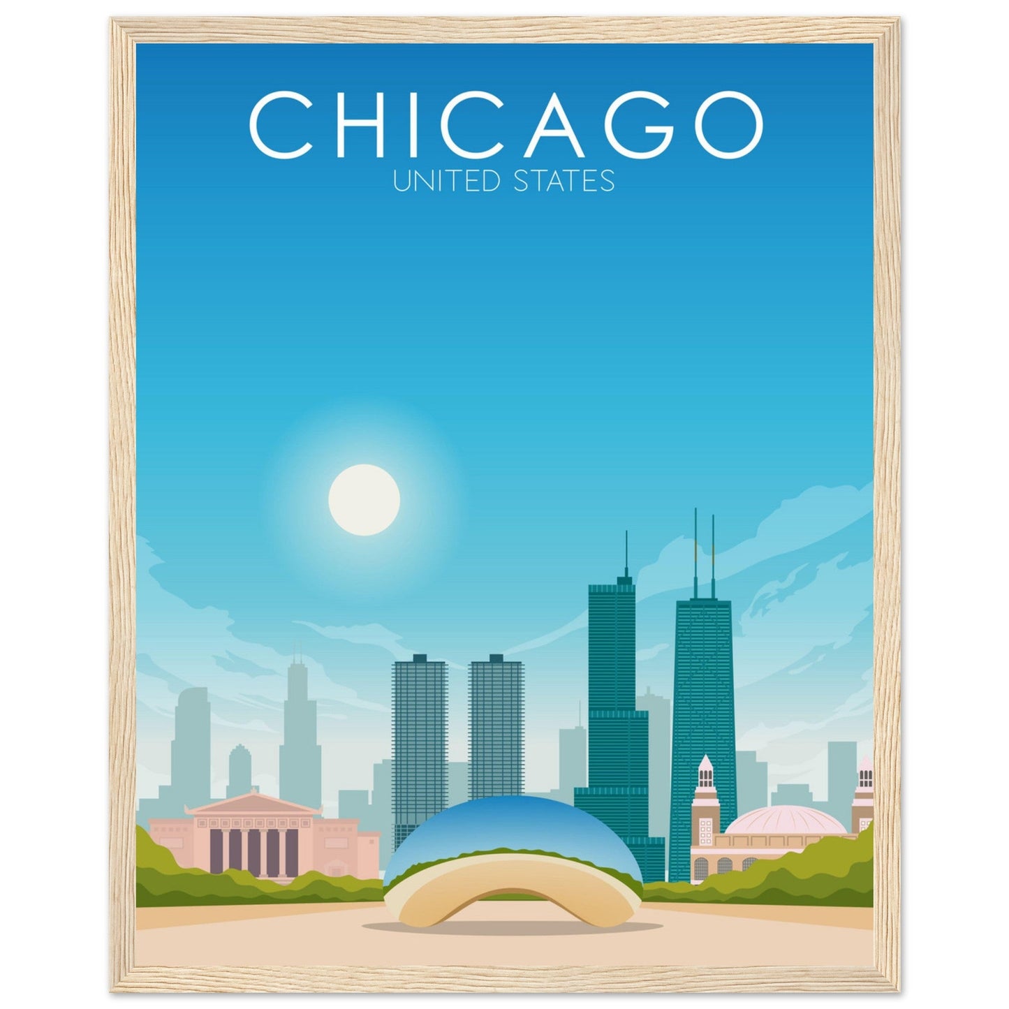 Chicago Poster | Chicago Wall Art | Chicago Daytime Print