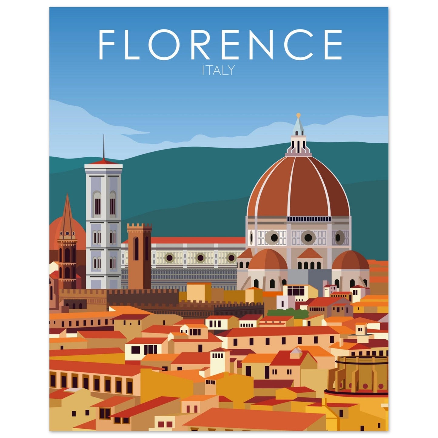 Florence Poster | Florence Wall Art | Florence Daytime Print