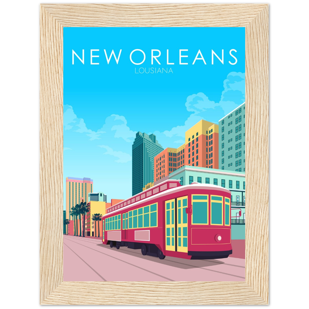 New Orleans Poster | New Orleans Wall Art | New Orleans Pastel Print