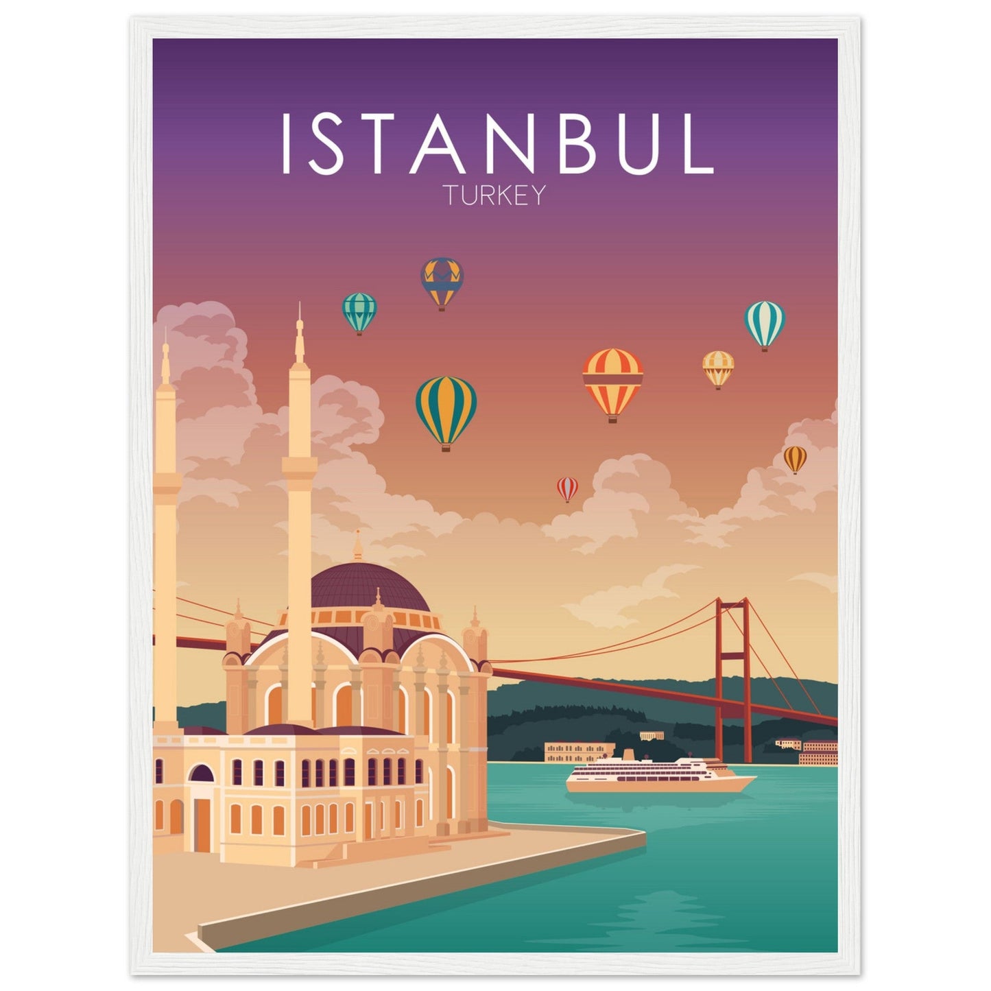 Istanbul Poster | Istanbul Wall Art | Istanbul Sunset Print