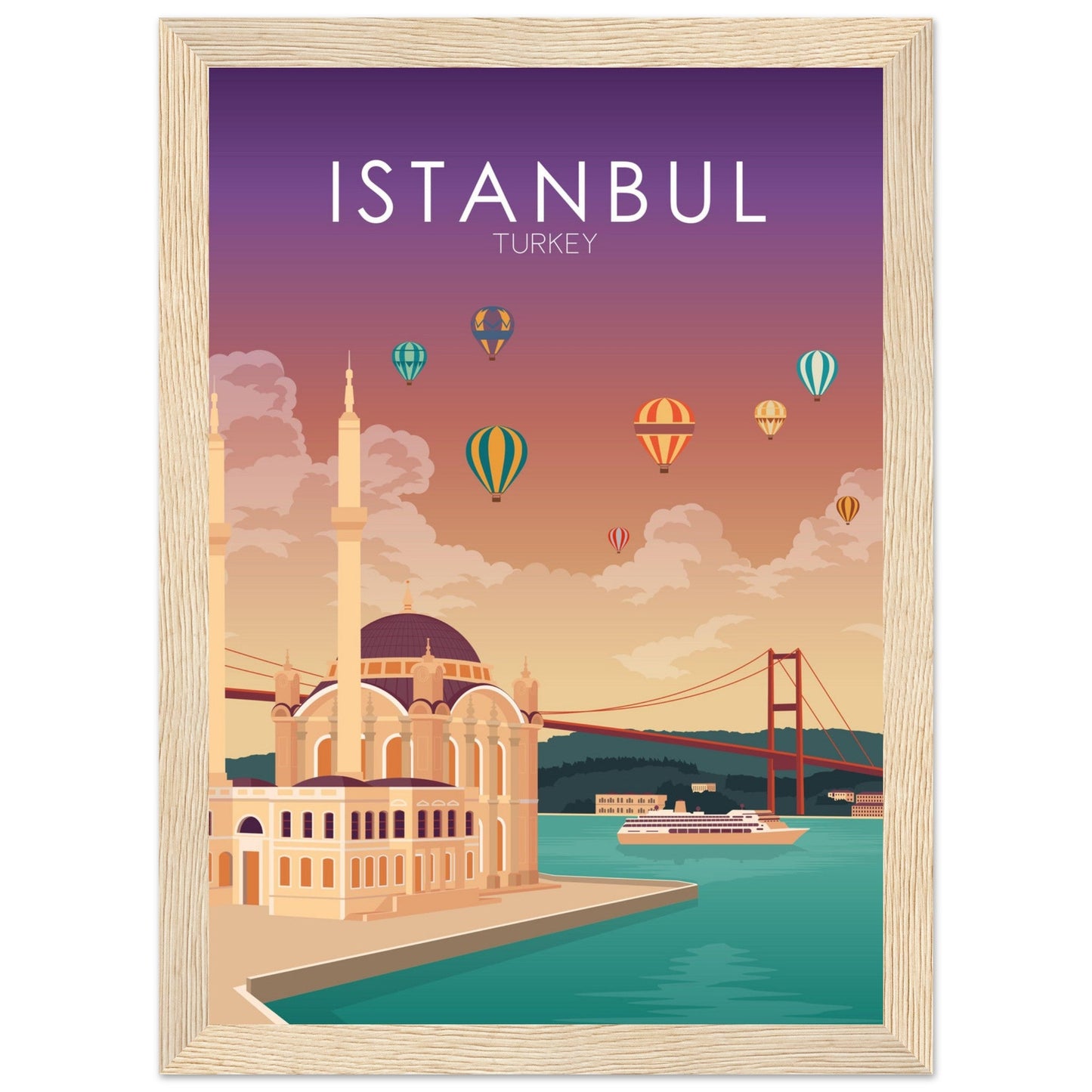 Istanbul Poster | Istanbul Wall Art | Istanbul Sunset Print