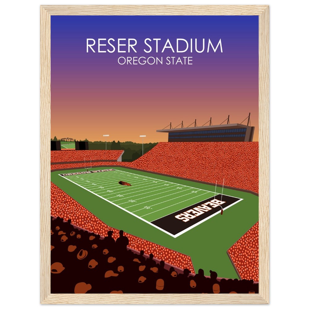 Reser Stadium Poster | University of Oregon State Beavers College Football Stadium Print