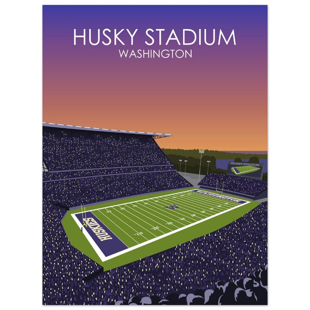 Husky Stadium Poster | University of Washington College Football Print