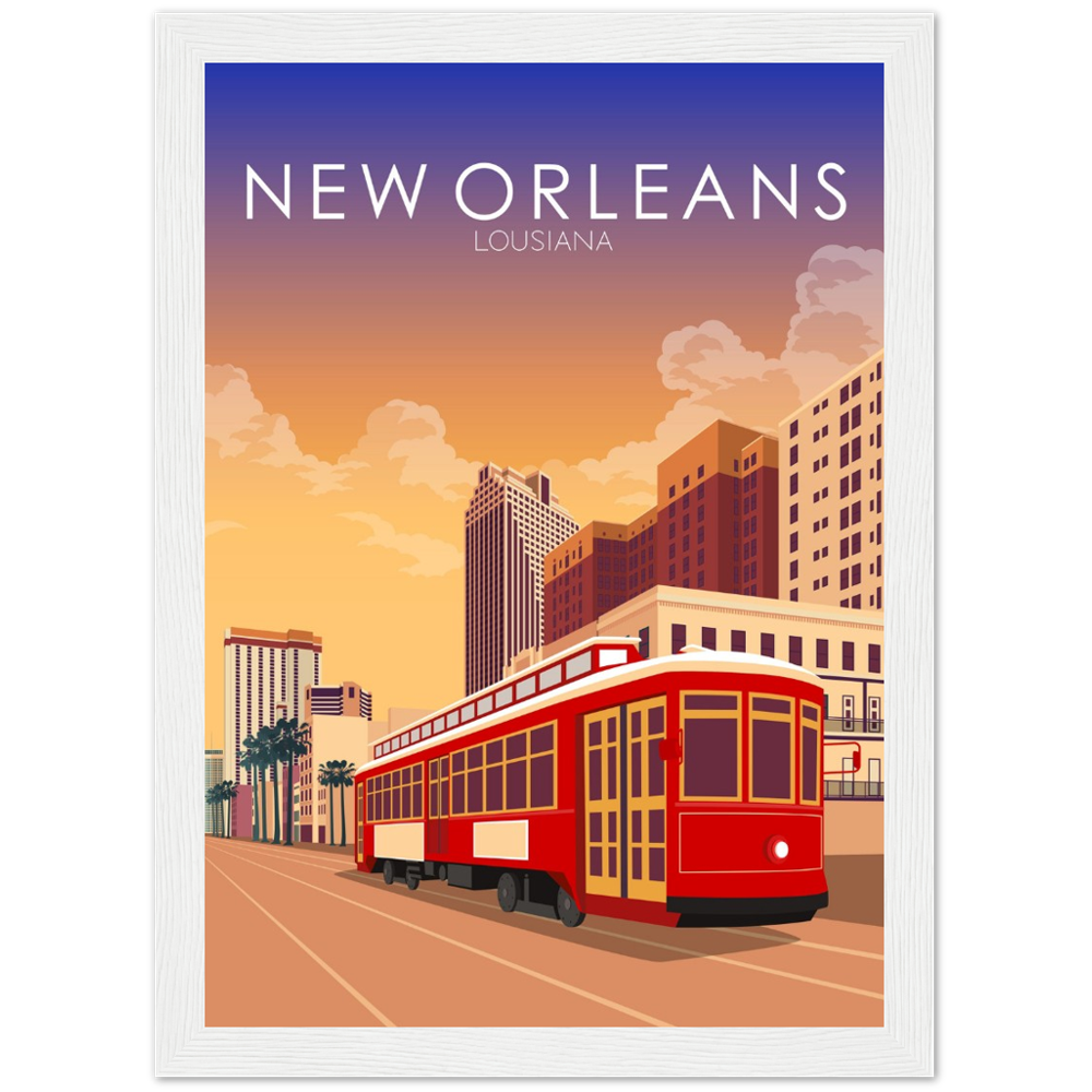 New Orleans Poster | New Orleans Wall Art | New Orleans Sunset Print