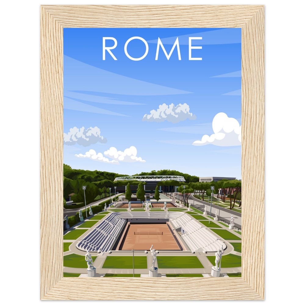 Rome ATP/WTA Masters Pietrangeli Tennis Stadium Poster