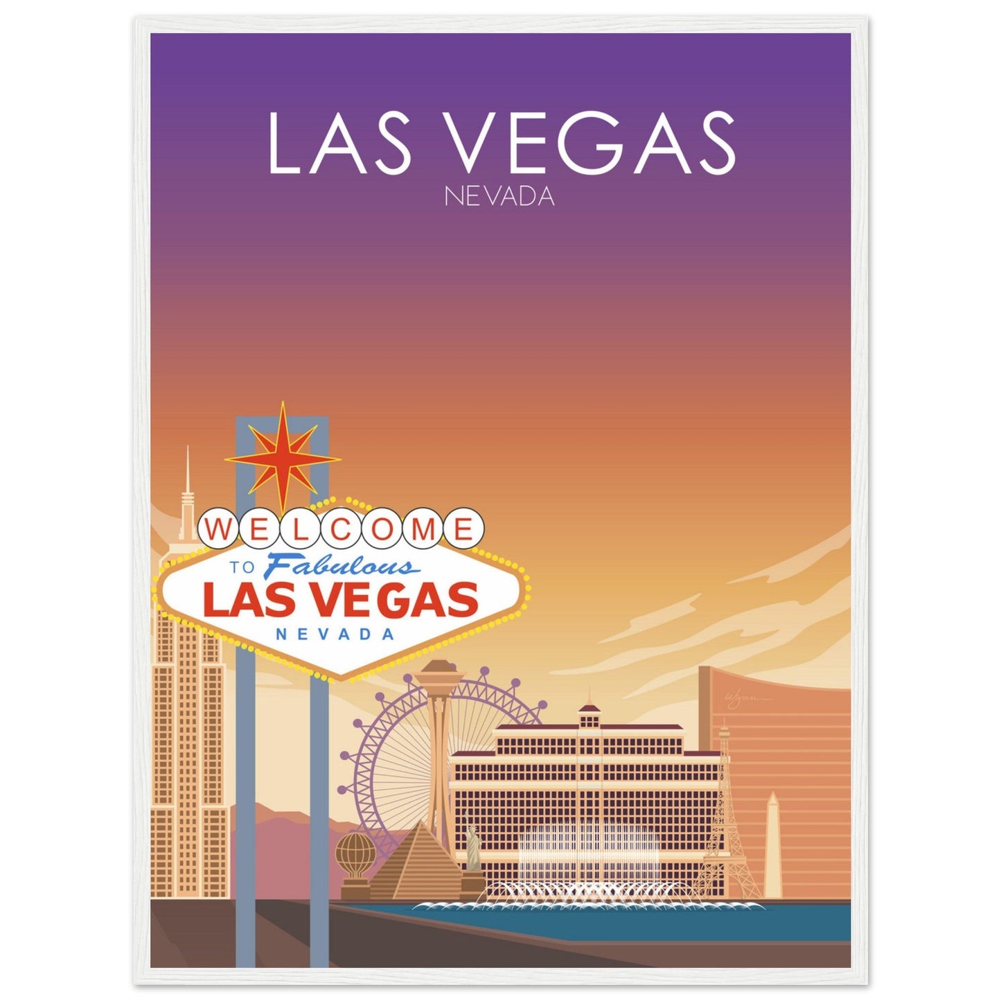 Las Vegas Poster | Las Vegas Wall Art | Las Vegas Sunset Print