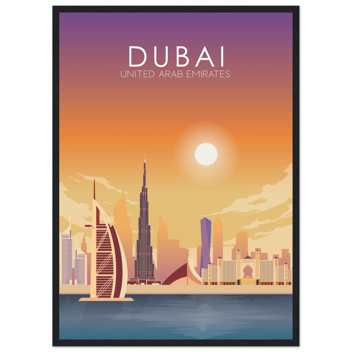 Dubai Poster | Dubai Wall Art | Dubai Sunset Print