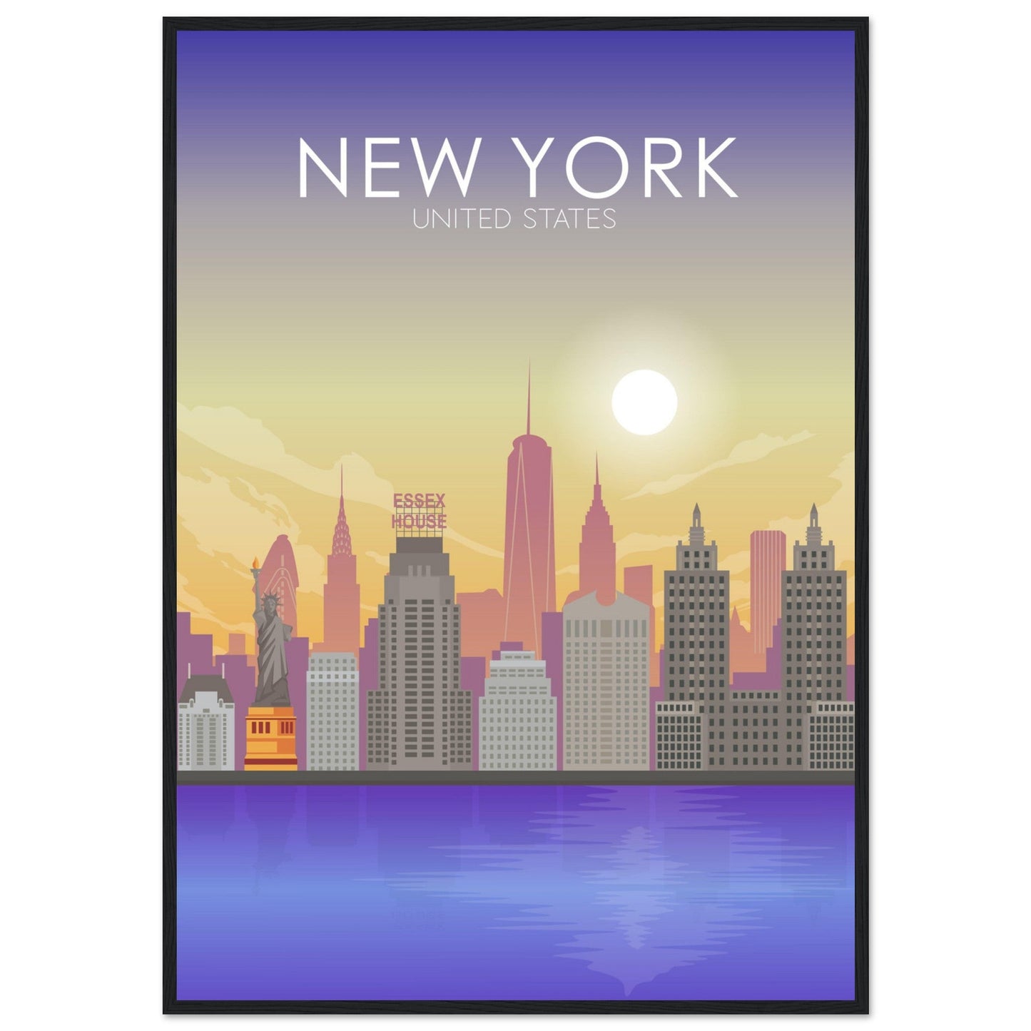 New York Poster | New York Wall Art | New York Sunset Print