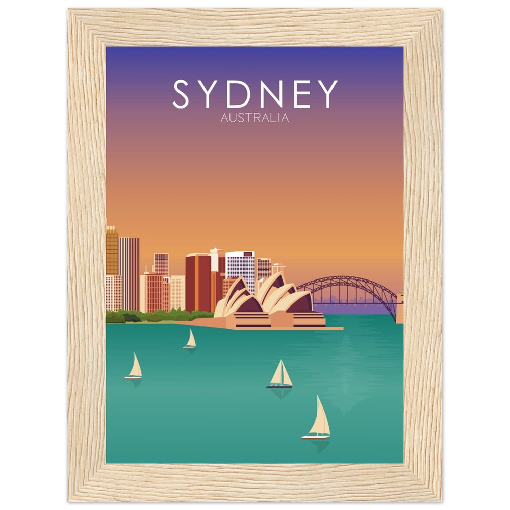 Sydney Poster | Sydney Wall Art | Sydney Sunset Print