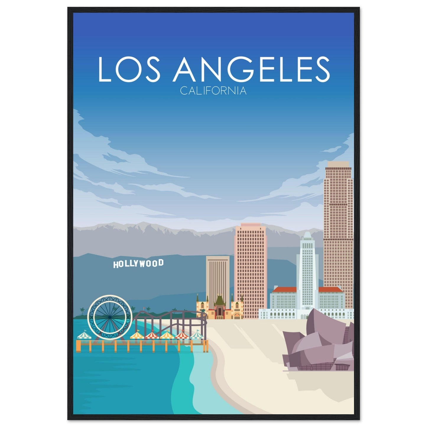 Los Angeles Poster | Los Angeles Wall Art | Los Angeles Daytime Print