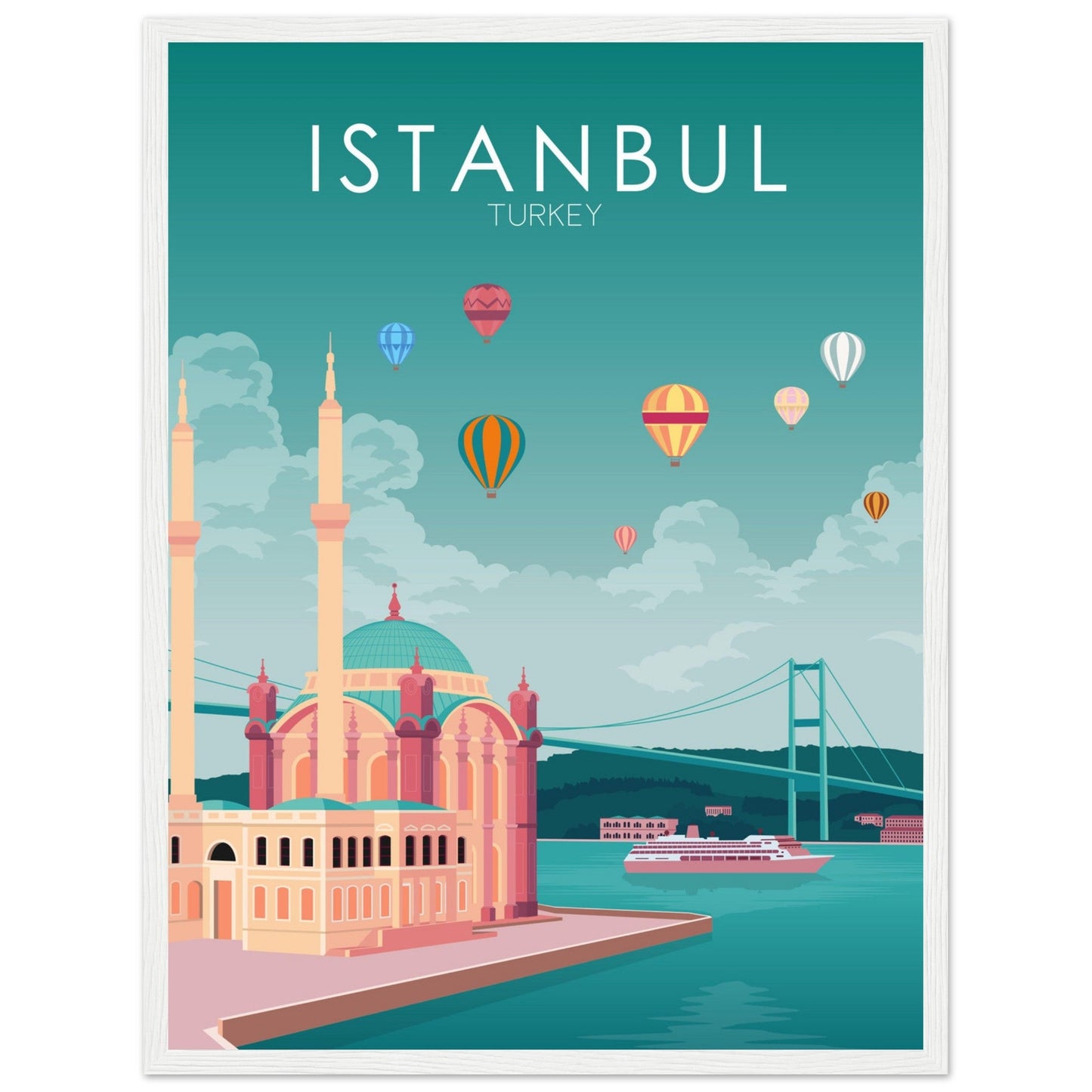 Istanbul Poster | Istanbul Wall Art | Istanbul Pastel Print
