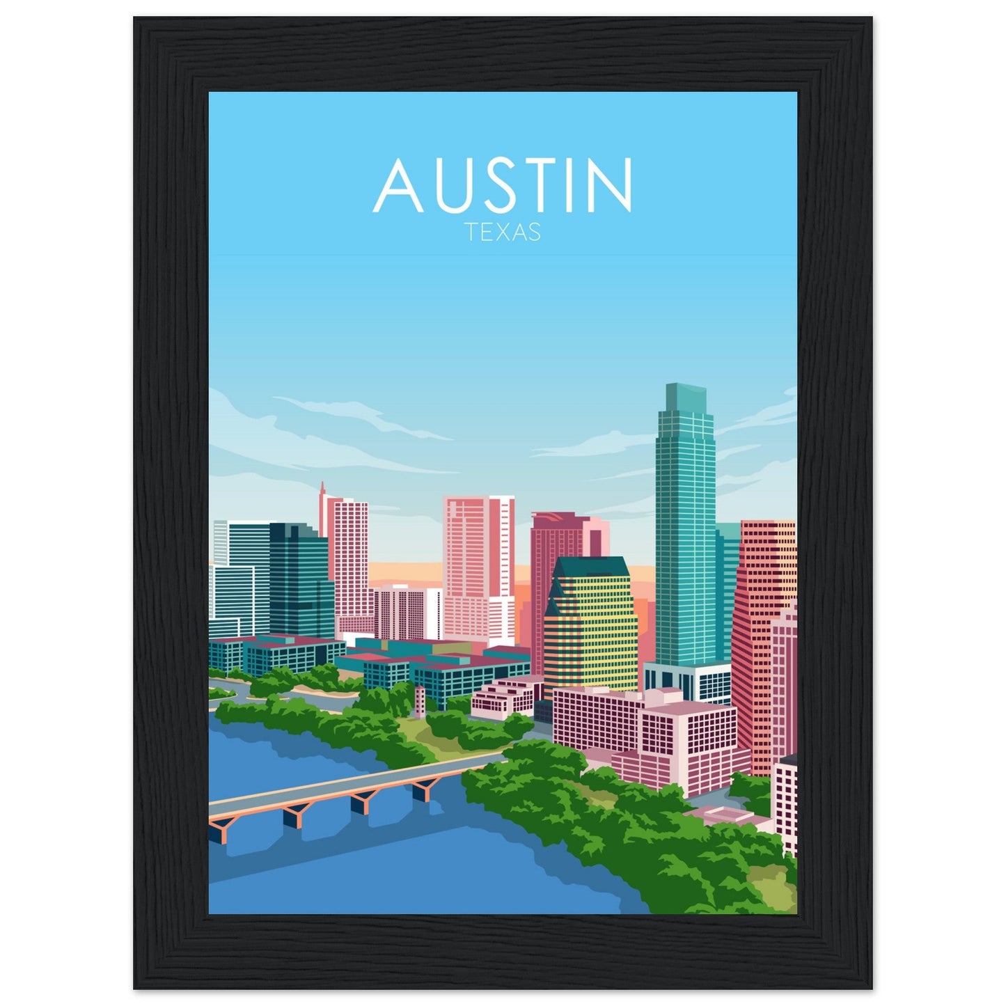 Austin Poster | Austin Wall Art | Austin Pastel Print