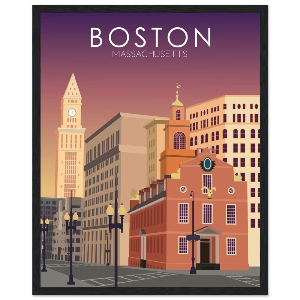 Boston Poster | Boston Wall Art | Boston Sunset Print