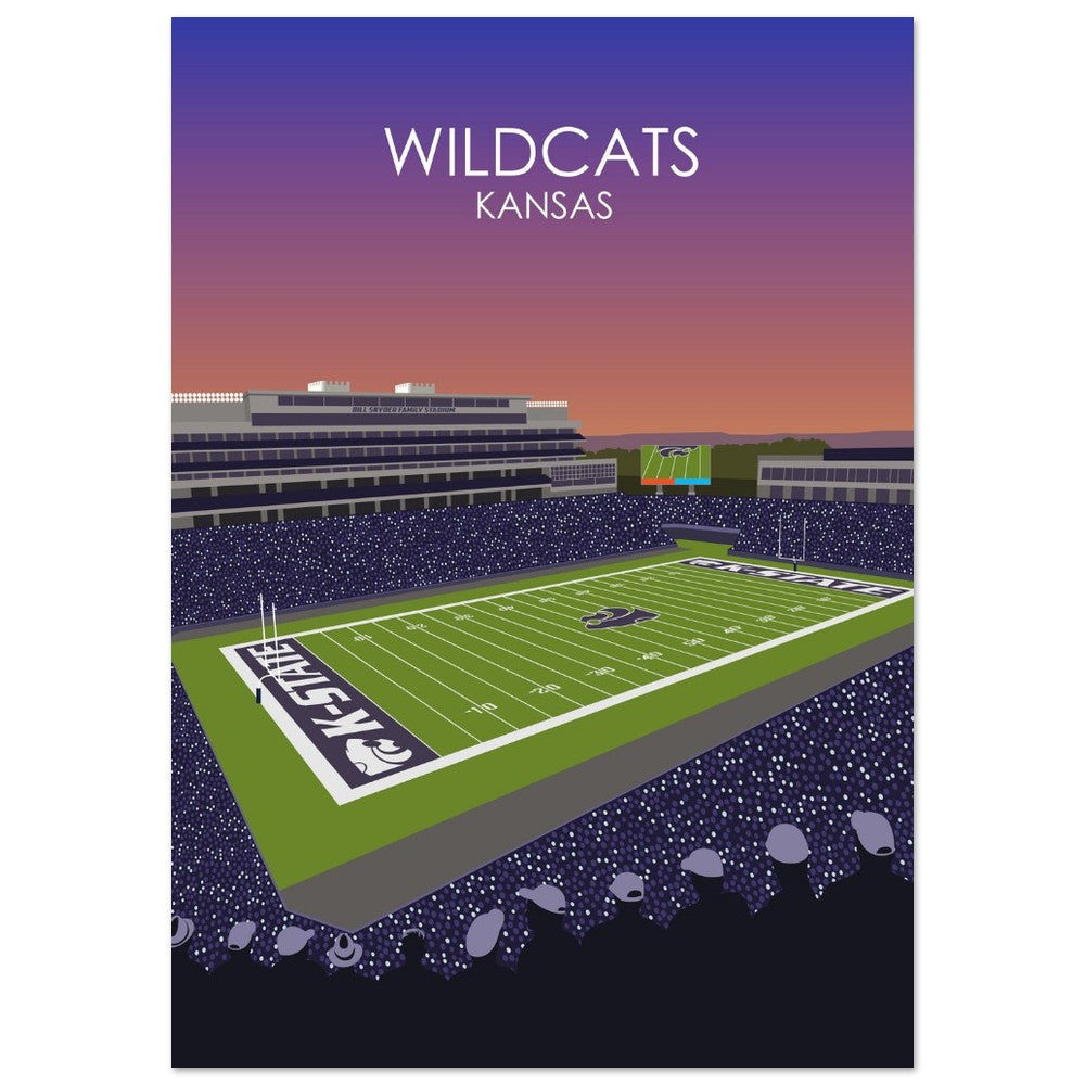 Bill Snyder Family Football Stadium Poster | University of Kansas State Wildcats College Football Stadium Print