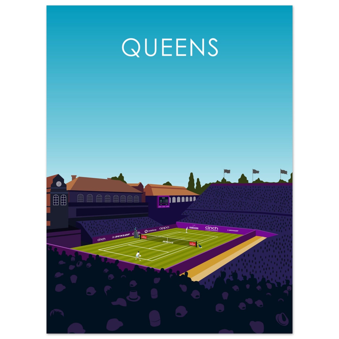 Queens Club Centre Court Cinch Championships Tennis Poster