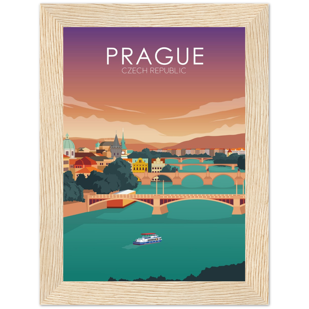 Prague Poster | Prague Wall Art | Prague Sunset Print