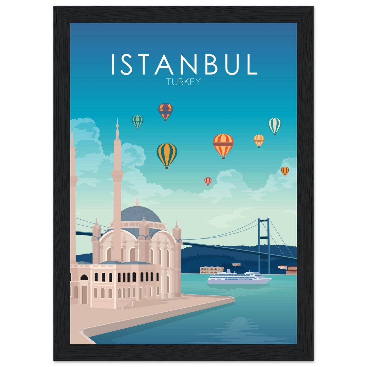 Istanbul Poster | Istanbul Wall Art | Istanbul Daytime Print